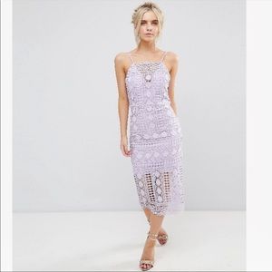 Chi Chi London Lavender Lace Dress, Size UK 18